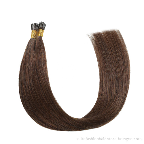 Hot Sale I Tip Human Hair Extensions Straight Remy Human Virgin Hair Double Drawn Prebonded I Tip Hair Extensions
